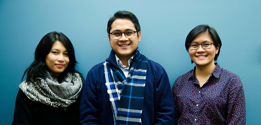 Group image of three 2014 Arryman Fellows.