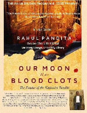 Image of the Rahul Pandita talk poster.